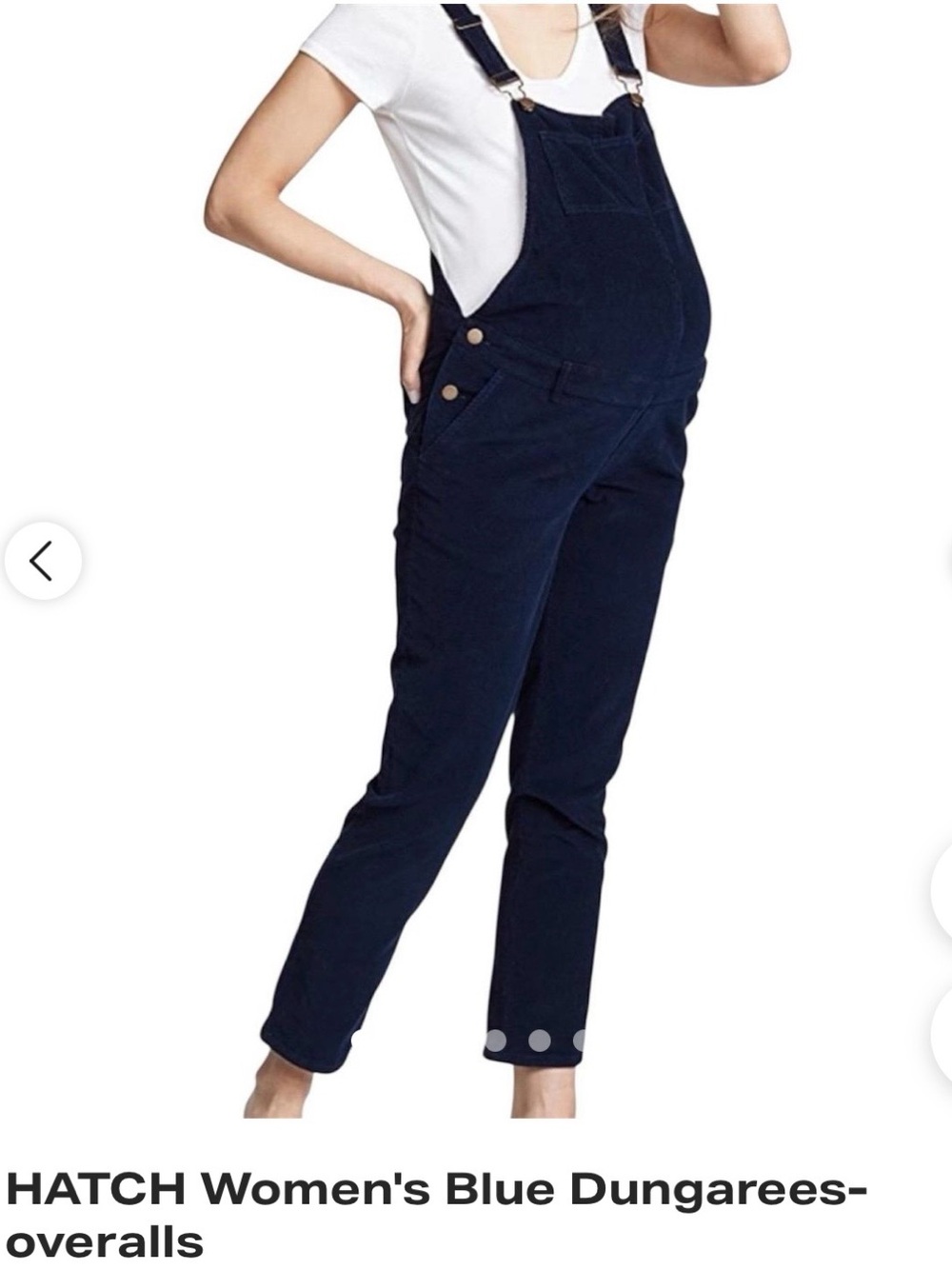 Hatch Blue Maternity Dungarees Overalls, S-M